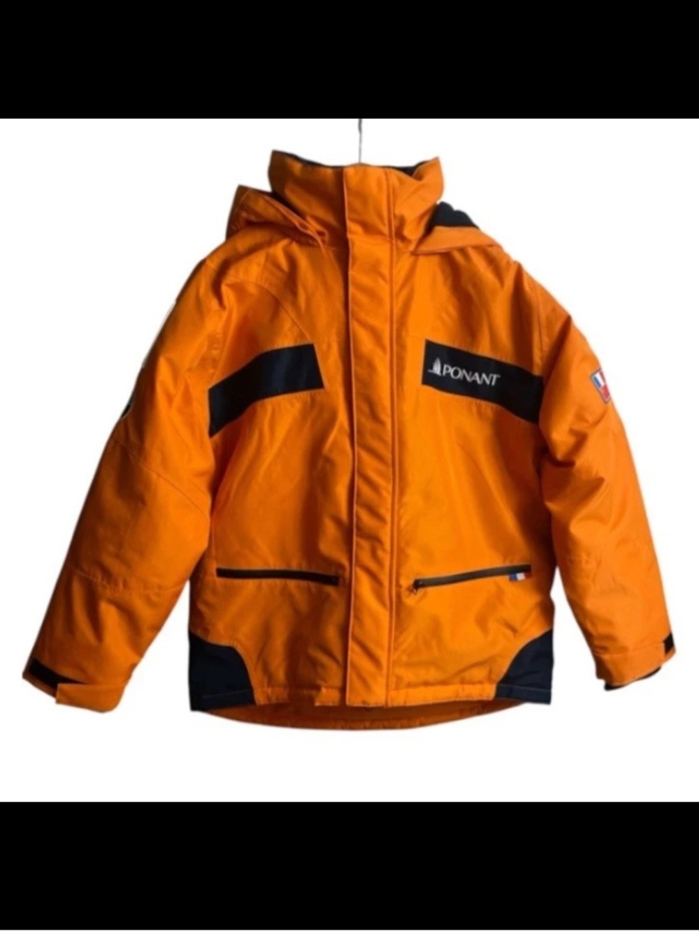PONANT Antarctica Polar Exploration Orange Hooded Parka Jacket Coat Mens Size S